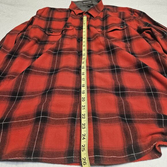 Red Flannel Button Down Causual Colloard Shirt,Sean John Brand warm long sleeve - Picture 3 of 8